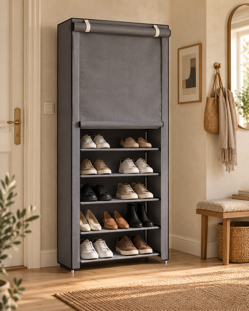 Rangement KLAAR avec façade grise abaissée