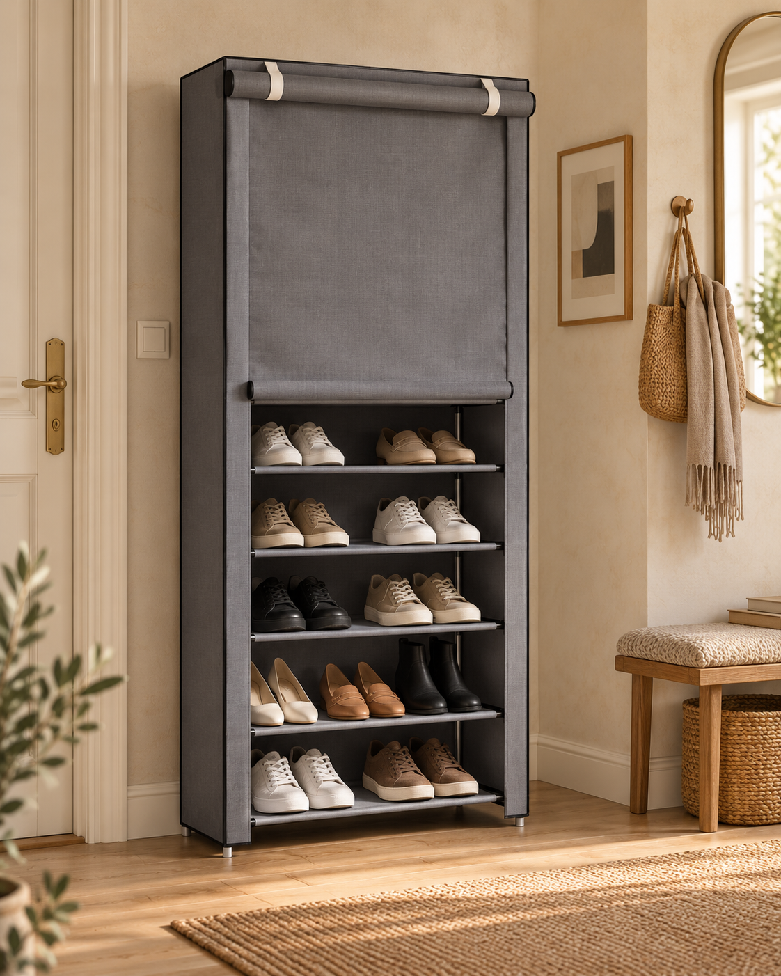 Rangement KLAAR avec façade grise abaissée